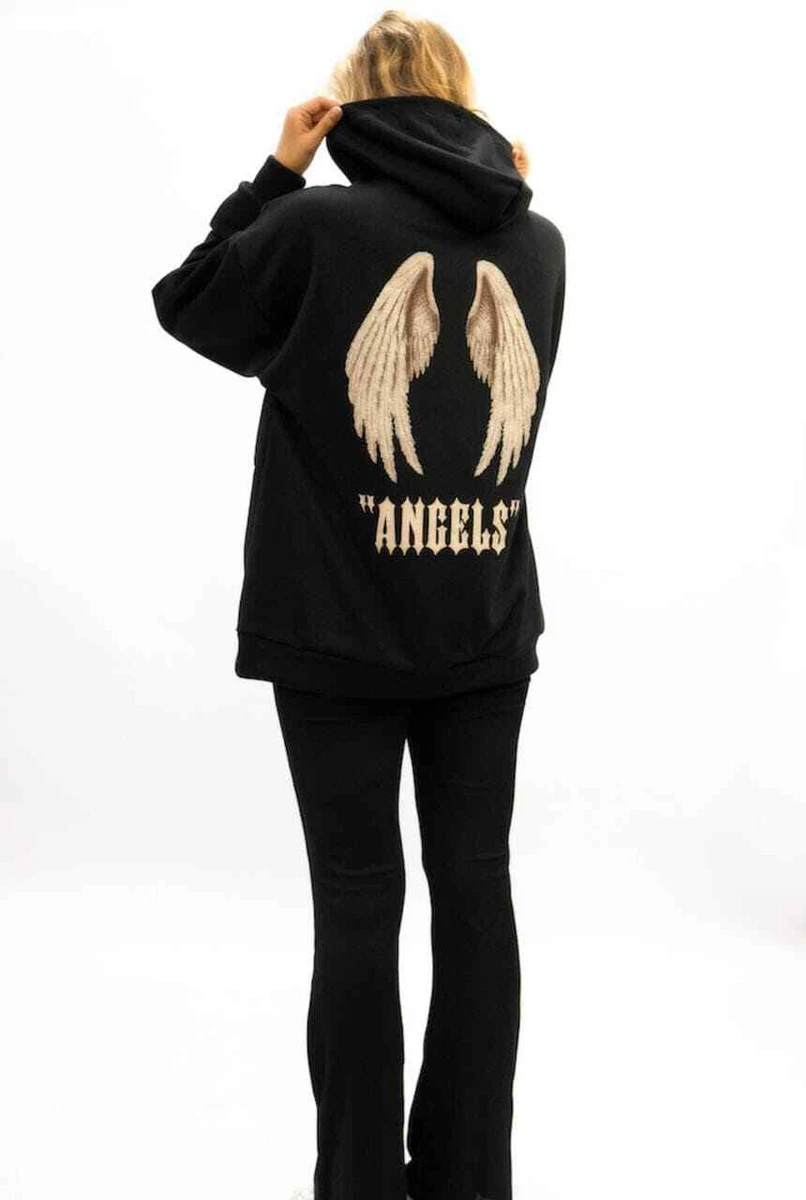Women s Angels Wings oversized hoodie Baggy Hooded Ladies