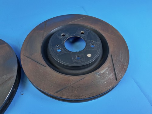 08-15 MITSUBISHI LANCER EVO X FRONT SLOTTED BRAKE ROTORS STOPTECH PAIR - Picture 3 of 14