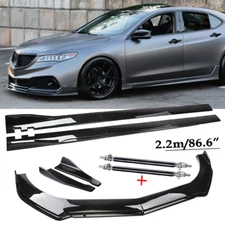 Front Bumper Lip Spoiler Chin Splitter Body Kit Glossy Black For Acura TLX ILX