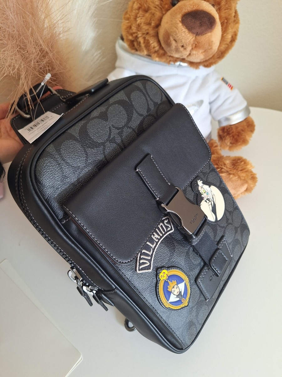 NWT Disney X Coach Track Pack In Signature Canvas With Patches