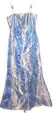 Night Way Collections Dusky Blue Embroidered  Beaded Long Gown Sz 8
