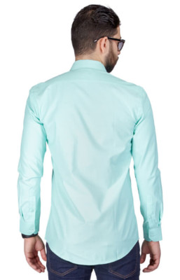 mint green dress shirt Cinch Men's Long Sleeve Solid Button Down - front placket Green Checkered Men Button Up
