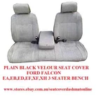 PLAIN BLACK VELOUR SEAT COVER FIT FORD FALCON EA-XF FOLD CENTRE,3 SEATER
