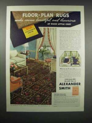1938 Alexander Smith Floor-Plan Rugs Ad - Harrie Wood