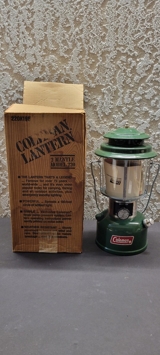 Vintage Coleman Lantern Model 220K195 W 2 Mantles 220k for Vintage Coleman Lantern Model 220K195 W 2 Mantles 220k for