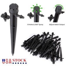 360  Adjustable Water Flow Irrigation Drippers Stake Emitter Drip System 50PCS 