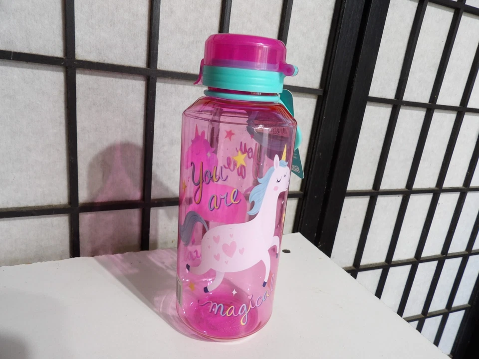 Cool Gear Kid You Are Magical Unicorn Flip-Top Water Drink Cup Girl Pink 16 oz - Image 3 of 4