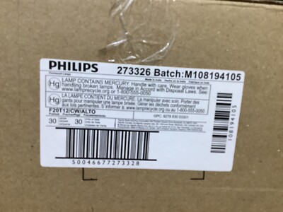 Philips Light Bulbs Fluorescent 20W Lamp 273326 F20T12/CW/ALTO Case/30  NEW