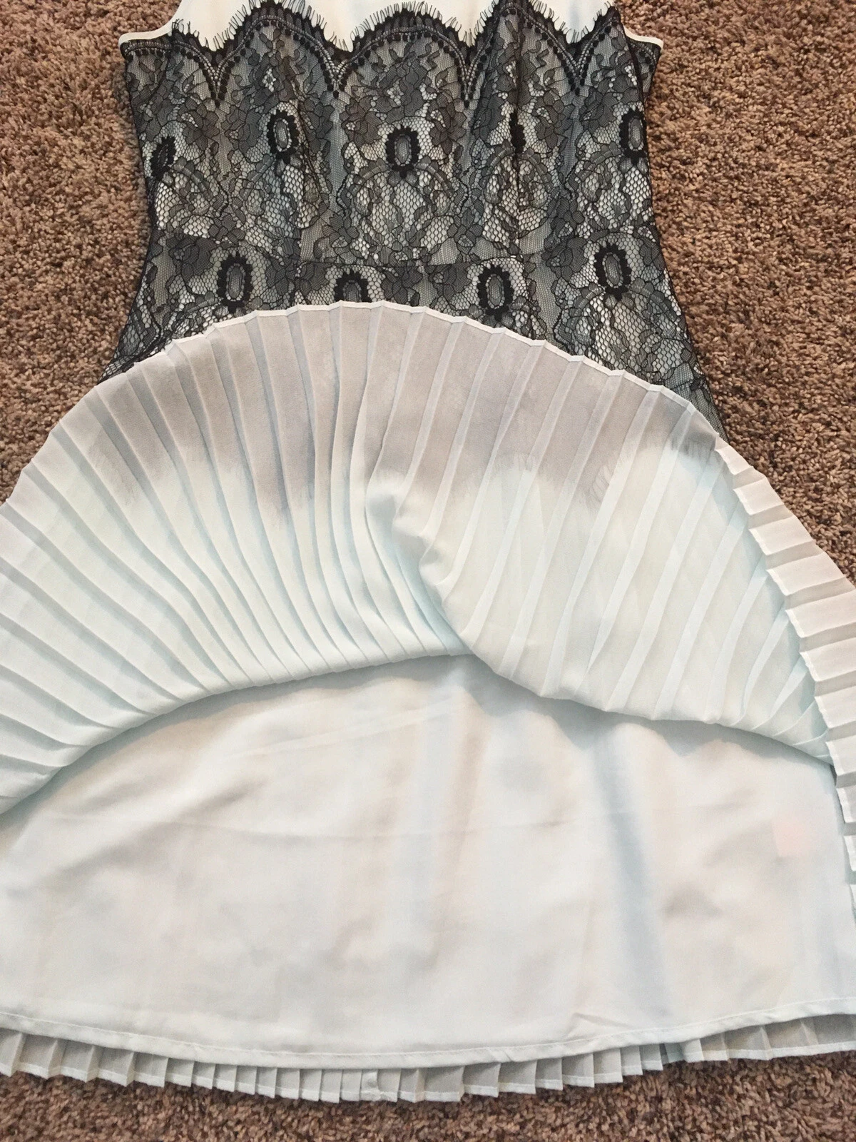 UNDERCOVER Abito Victoria’s Secret blu nero pizzo senza maniche taglia 2 (o 0) foderato nuovo