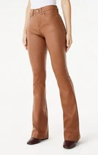 Sofia Jeans by Sofia Vergara Melisa High Rise Flare COATED Brown Various Sizes