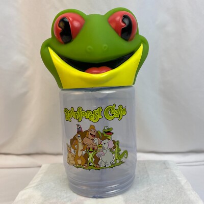 Rainforest Cafe Frog Cup With 3D Lid - Bottle Souvenir No Straw