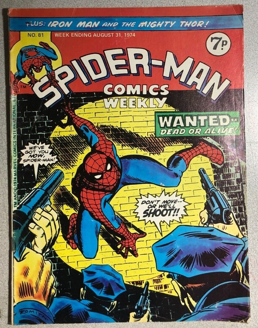 SPIDER-MAN COMICS WEEKLY #81 (1974) Marvel UK Iron Man Thor