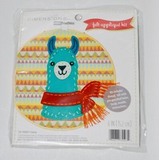 New Dimensions Colorful Llama 6 inch Round Felt Appliqu  Kit