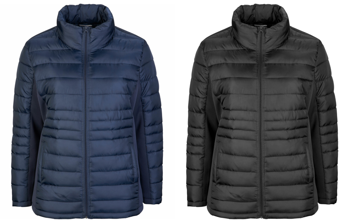 Damen Jacke Steppjacke Übergangsjacke mit Softshell-Einsätzen Gr