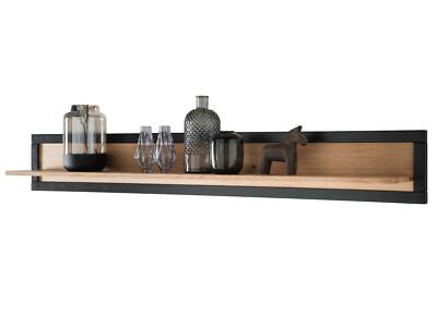 Wandboard Wohnzimmerregal Hängeregal CALDERA II Massivholz Wildeiche B170 cm