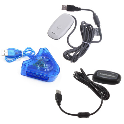 Black/white PC Kabellos  Controller Gaming USB Receiver Adapter for XBOX 360
