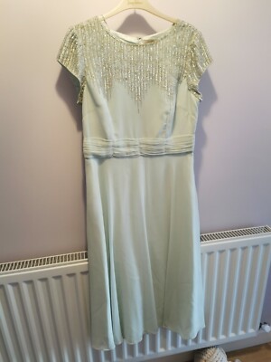 No. 1 Jenny Packham Light Green Embellished Fit And Flare Dress Size 12 |  eBay