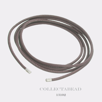 Authentic Endless Stainless Steel Brown Leather Necklace  13102
