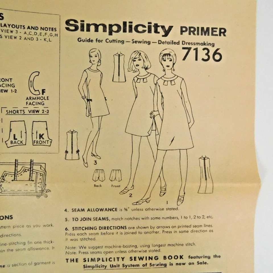 Simplicity 7136 Misses Dress Shorts Sewing Pattern Size 11 Uncut Key Hole Slit - Image 4 of 4