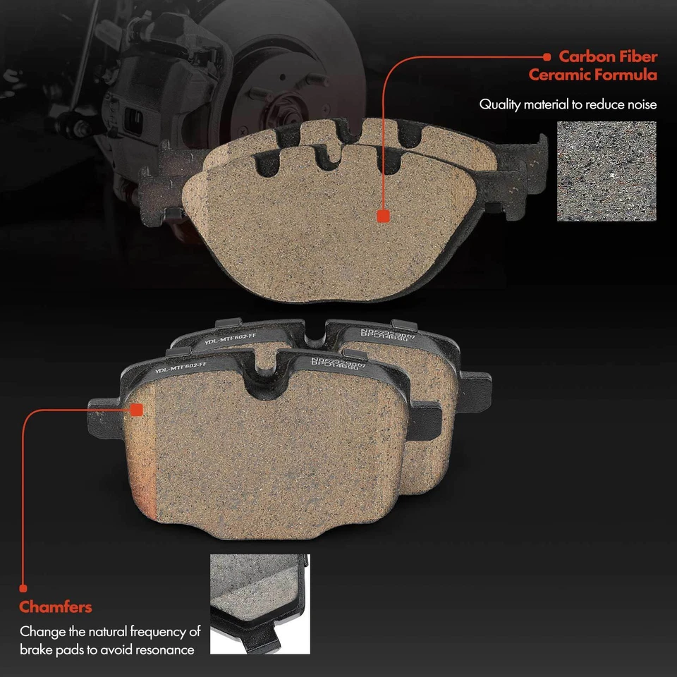 8x Pastillas de freno delanteras y traseras de cerámica para BMW 550i 550i xDrive 2011-2016 650i xDrive Foto 4 de 4