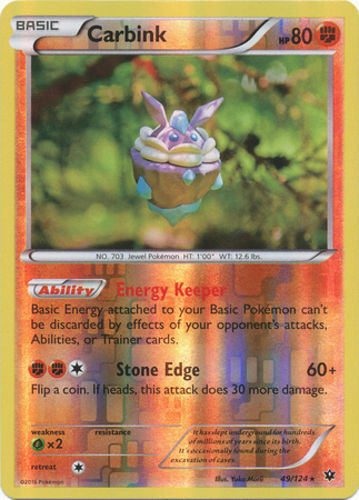 1x Carbink reverse holo foil POKEMON XY Fates Collide 49/124 rare