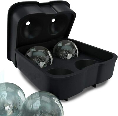 Silicone 3D ICE Cube Tray Maker Round Ball Sphere Mold Whiskey Cocktails DIY 