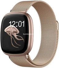 For Fitbit Versa 4/Sense 2 Metal Steel Watch Band Magnetic Milanese Loop Strap