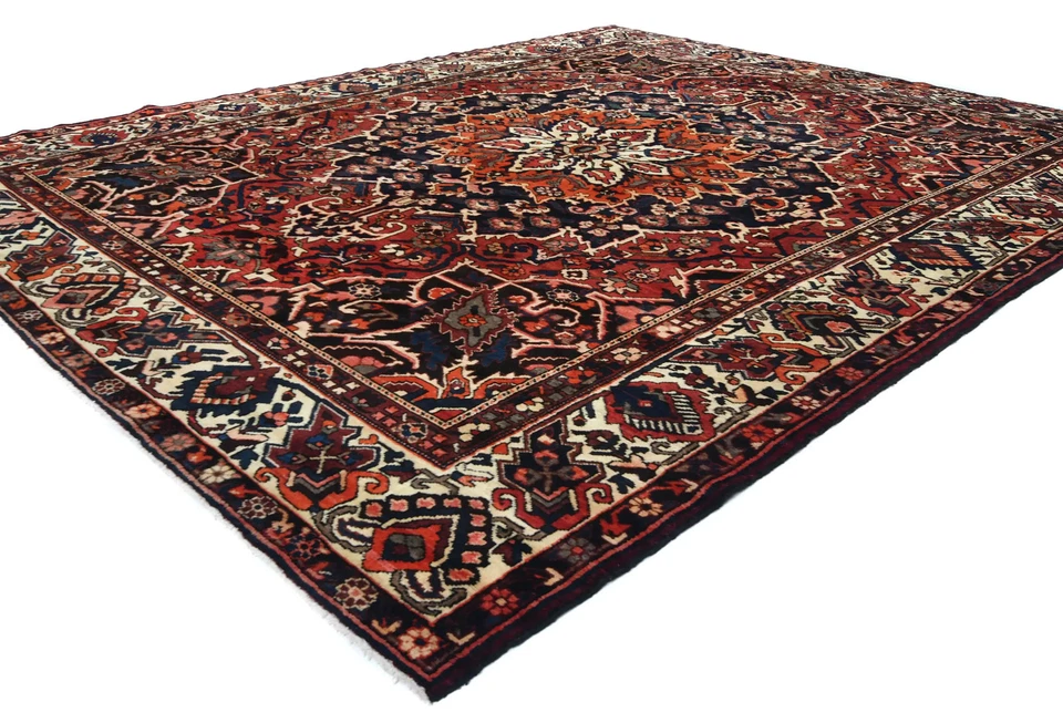 Шерстяной ковер ручной вязки винтажный ржавый красный цветочный ковер декор гостиной 10X12 футов - Изображение 3 из 4