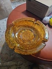 Vintage 1960s Soreno Harvest Gold Large 8.5" Ashtray Anchor Hocking Amber Glass