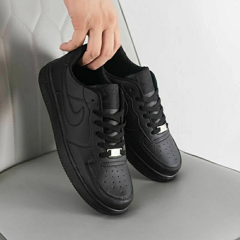 MENS WOMEN LEATHER SNEAKERS CASUAL-TRAINERS AF1 WALKING RUNNING SPORTS GYM SHOES - Image 2 of 4