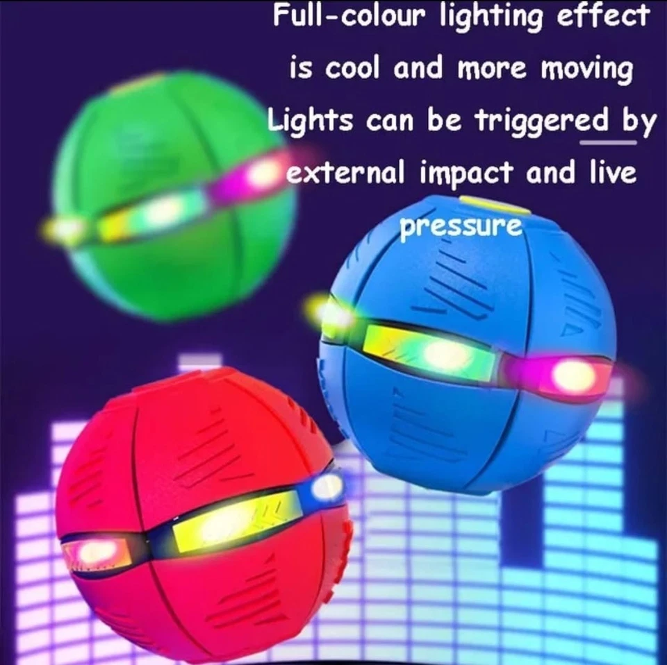 Interactive Magic Flying Saucer Ball Funny Pet Toy Dog Training 3 LED lights - Image 2 of 4