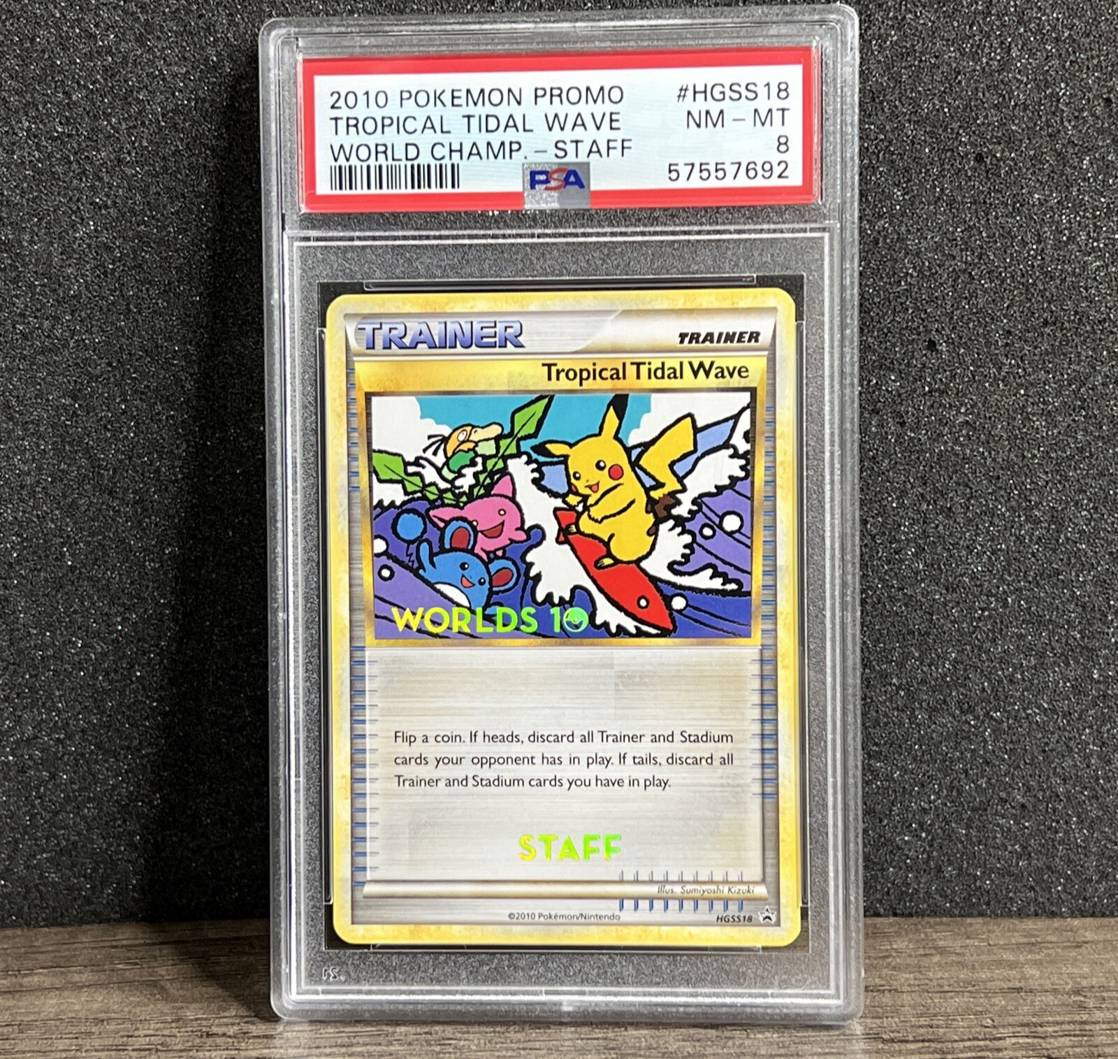 2010 POKEMON WORLD CHAMPIONSHIPS PROMO #HGSS18 TROPICAL TIDAL WAVE English PSA 8