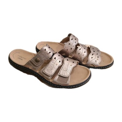 Clarks Leisa Cacti Women Size 10 N Nude Sandals Adjustable Strap