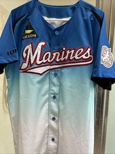 NEW DESCENTE Japan NPB CHIBA LOTTE MARINES Baseball Jersey ROYAL BLUE XL 2XL