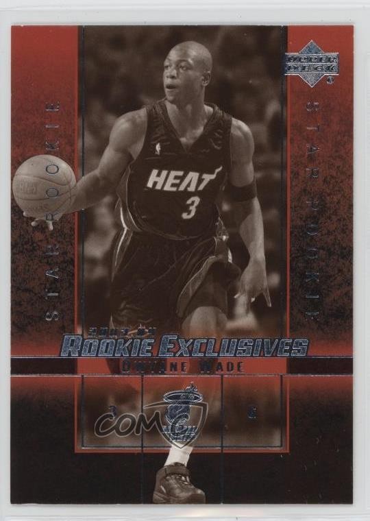 2003-04 Upper Deck Rookie Exclusives Star Black & White Dwyane Wade #5 HOF 8mm
