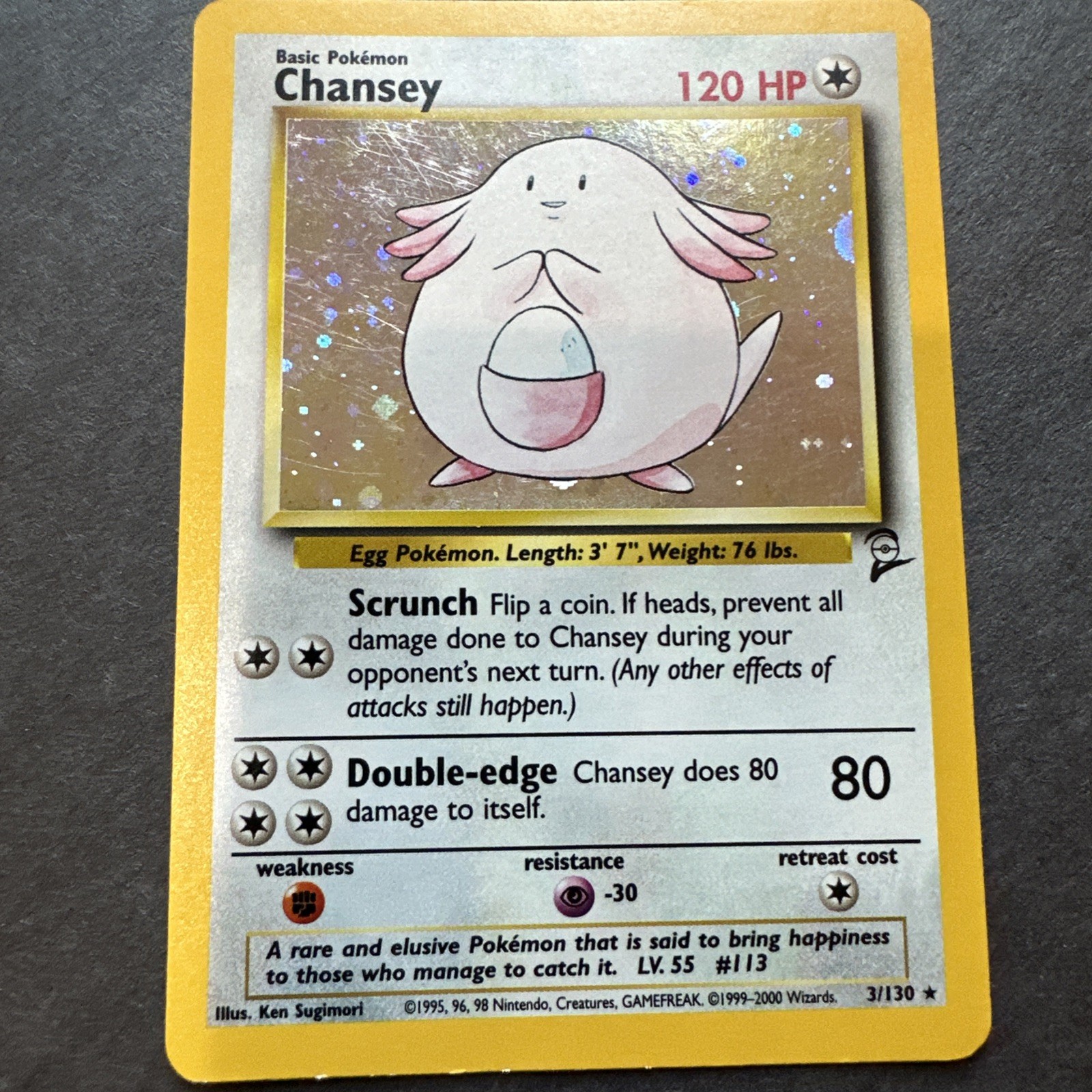 Pokemon Chansey 003/130 Base Set 2 Holo LP