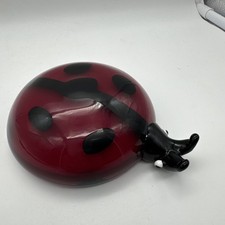 Unique Hand Blown Art Glass Ladybug Figurine Or Paperweight 