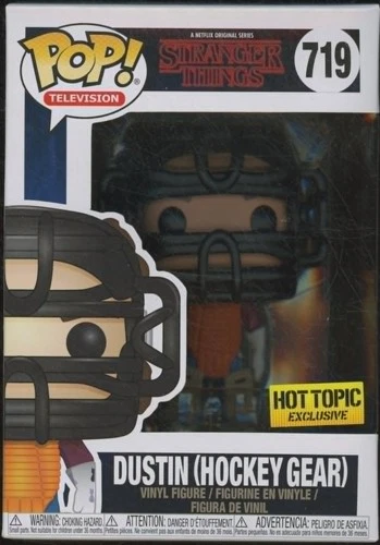 Funko Pop! TV Stranger Things DUSTIN (HOCKEY GEAR) #719 Hot Topic Exclusive BW1