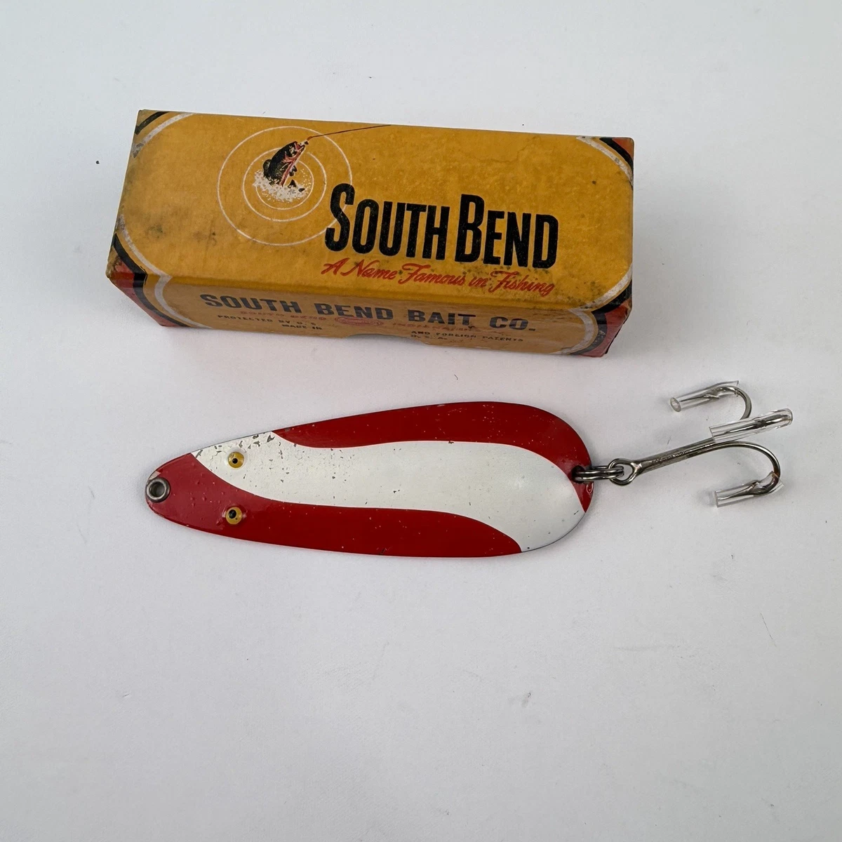 antique south bend fishing lures metal lip SURF-ORENO Wood Lure  #963 RW RED WHITE lasting durability and reliability South Bend Lures | Fishing