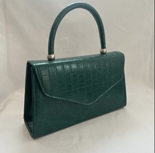 Borsa a mano classica Lucy anni 40 - 50 vintage ispirata verde nuova con etichette prezzo consigliato £ 36
