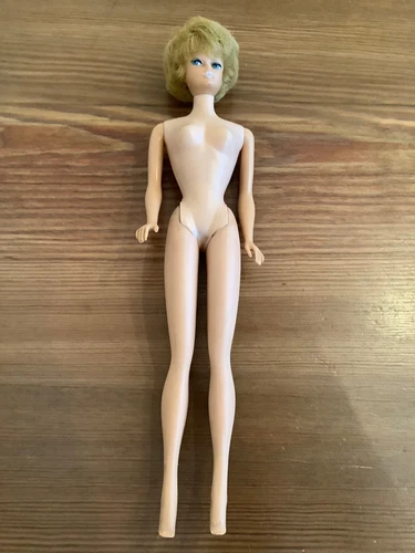 VTG 1962 1958 Mattel Stamped Midge Barbie Doll Red Blonde Hair Bubble Cut. B10