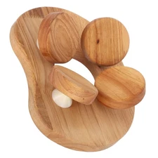  Sauna Back Support Pillow - Wood Backrest With Rotatable Disc For Steam Room