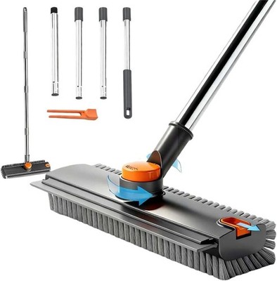 Long Handle Floor Scrub Brush and Squeegee for Easy Cleaning