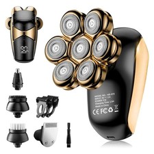 Head Shavers Bald Men 5-in-1 Electric Razor IPX7 Waterproof Grooming Kit Turbo