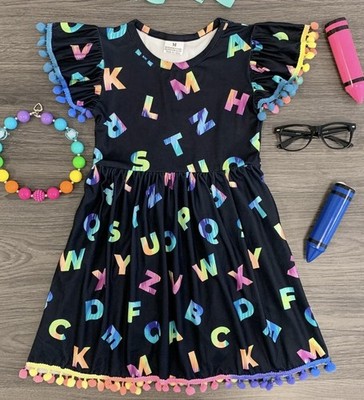 Girls Alphabet Dress 2XL (7-8 years old) 