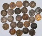 1886 Type-2 Indian Head Penny Cent Lot of 26 Coins - Low Grade
