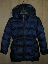 Cappotto lungo imbottito con cappuccio Mayoral bambina blu navy età 6 116 cm