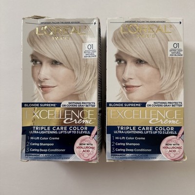 (2) L'Oreal Blonde Supreme Excellence Creme Hair Color 01 Extra Light Ash Blonde