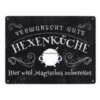 VerwüNscht Gute HexenküChe Halloween Metallschild XXL In 28X38 Cm Mit Lustigem