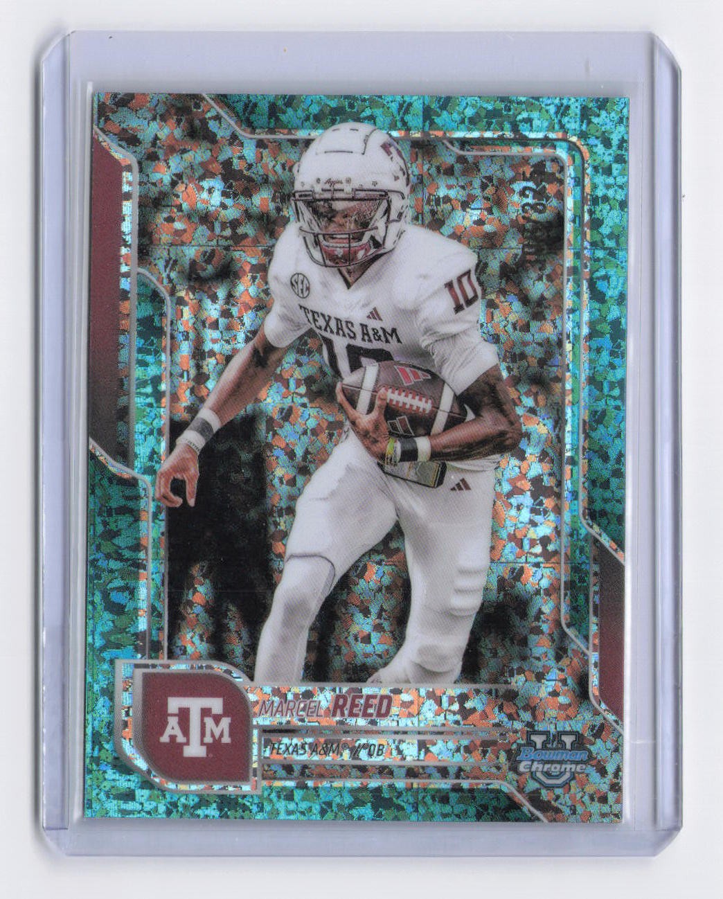 2025 Bowman University Chrome #133 Marcel Reed Aqua Mini-Diamond Refractor #/325